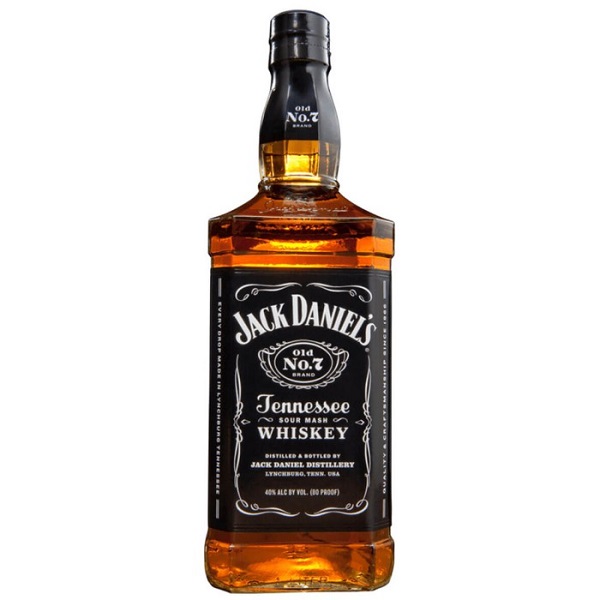 Jack Daniel's Old No.7 Tennessee Whiskey with a black label and white text.