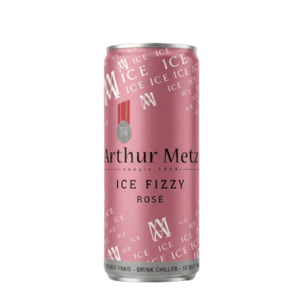 Arthur Metz Ice Fizzy Rose in a pink can with black text.