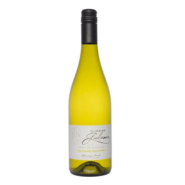 Domaine Guillaman Colombard Sauvignon in a green tinted bottle with a white label and black text.